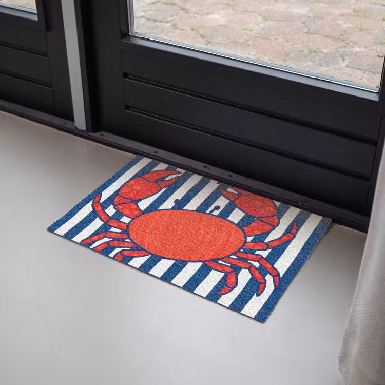 Deurmat - Krab - Strepen - Zeeleven - Illustratie - Rood — 2