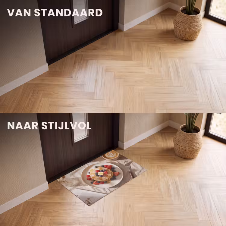 Deurmat - Pannenkoeken - Bessen - Ontbijt - Modern - Beige — 3