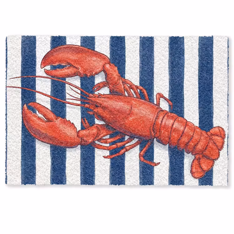 Deurmat - Schaaldier - Kreeft - Marine - Illustratie - Rood — 1