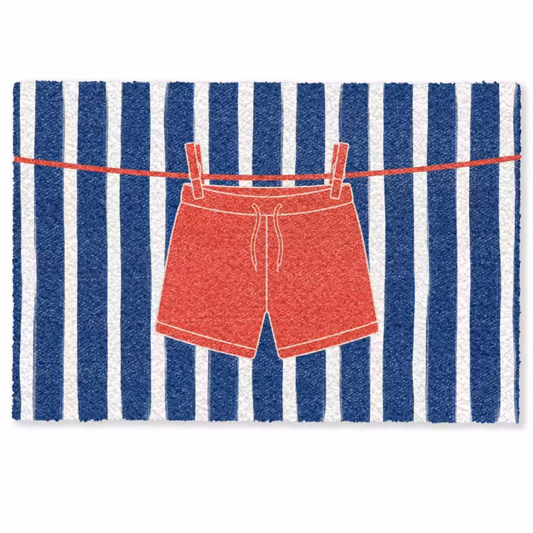 Deurmat - Shorts - Waslijn - Zomer - Illustratie - Rood — 1