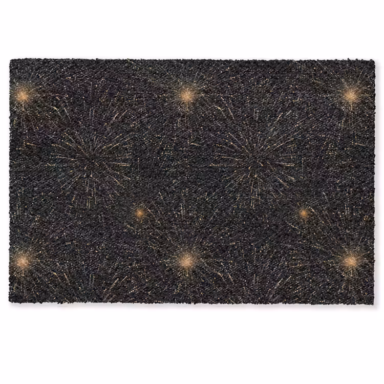 Deurmat - Vuurwerk - Patroon - Feestelijk - Goud - Zwart — 1