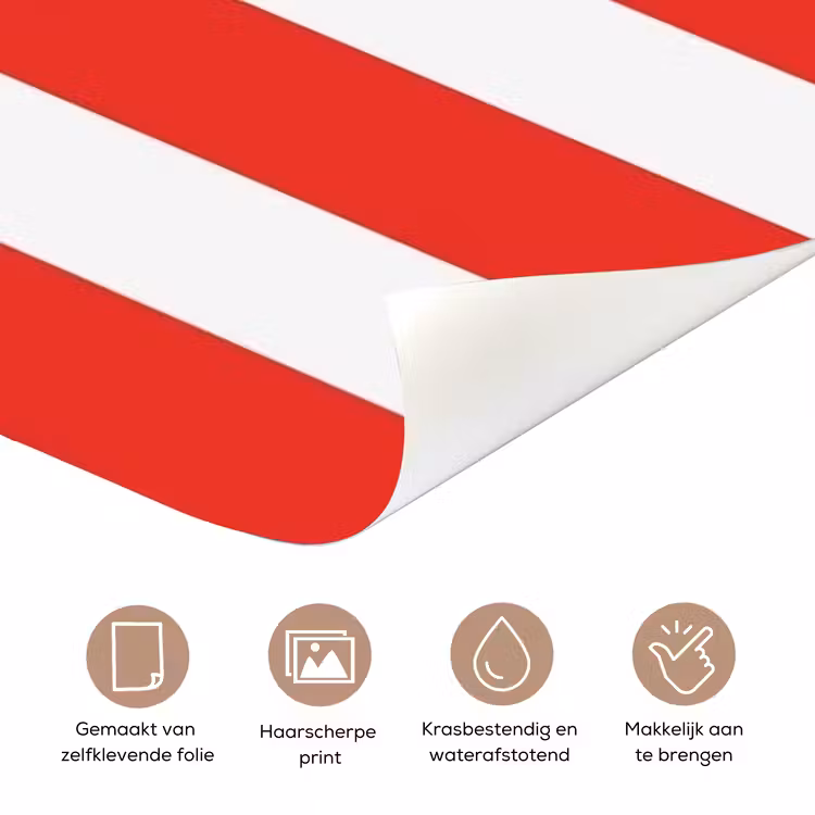 Deursticker - Eten - Spreuk - Keuken - Grafisch - Rood-Wit — 3
