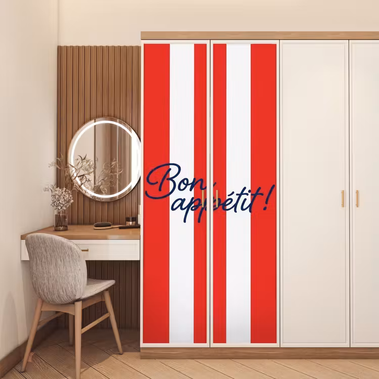 Deursticker - Eten - Spreuk - Keuken - Grafisch - Rood-Wit — 5