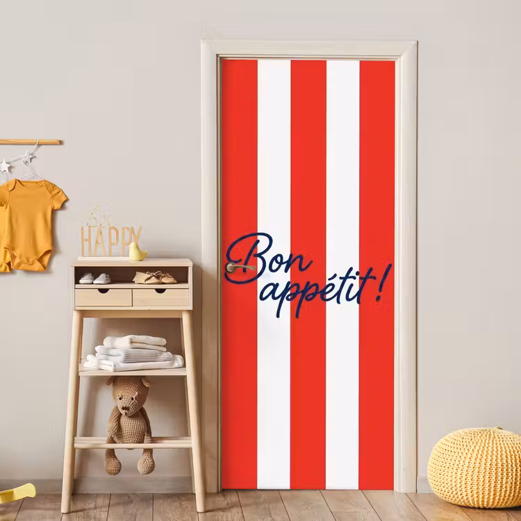 Deursticker - Eten - Spreuk - Keuken - Grafisch - Rood-Wit — 6