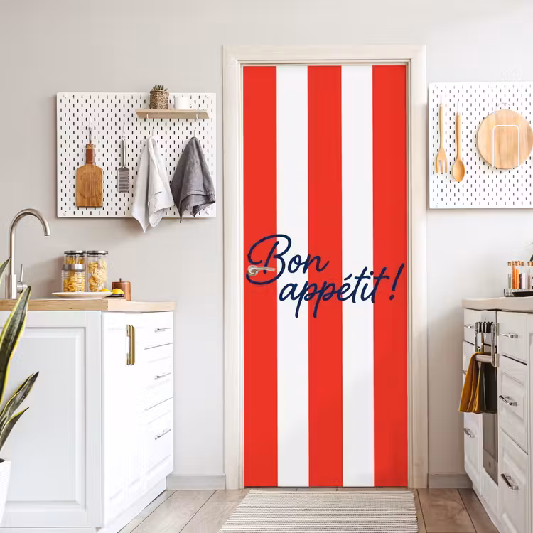 Deursticker - Eten - Spreuk - Keuken - Grafisch - Rood-Wit — 7