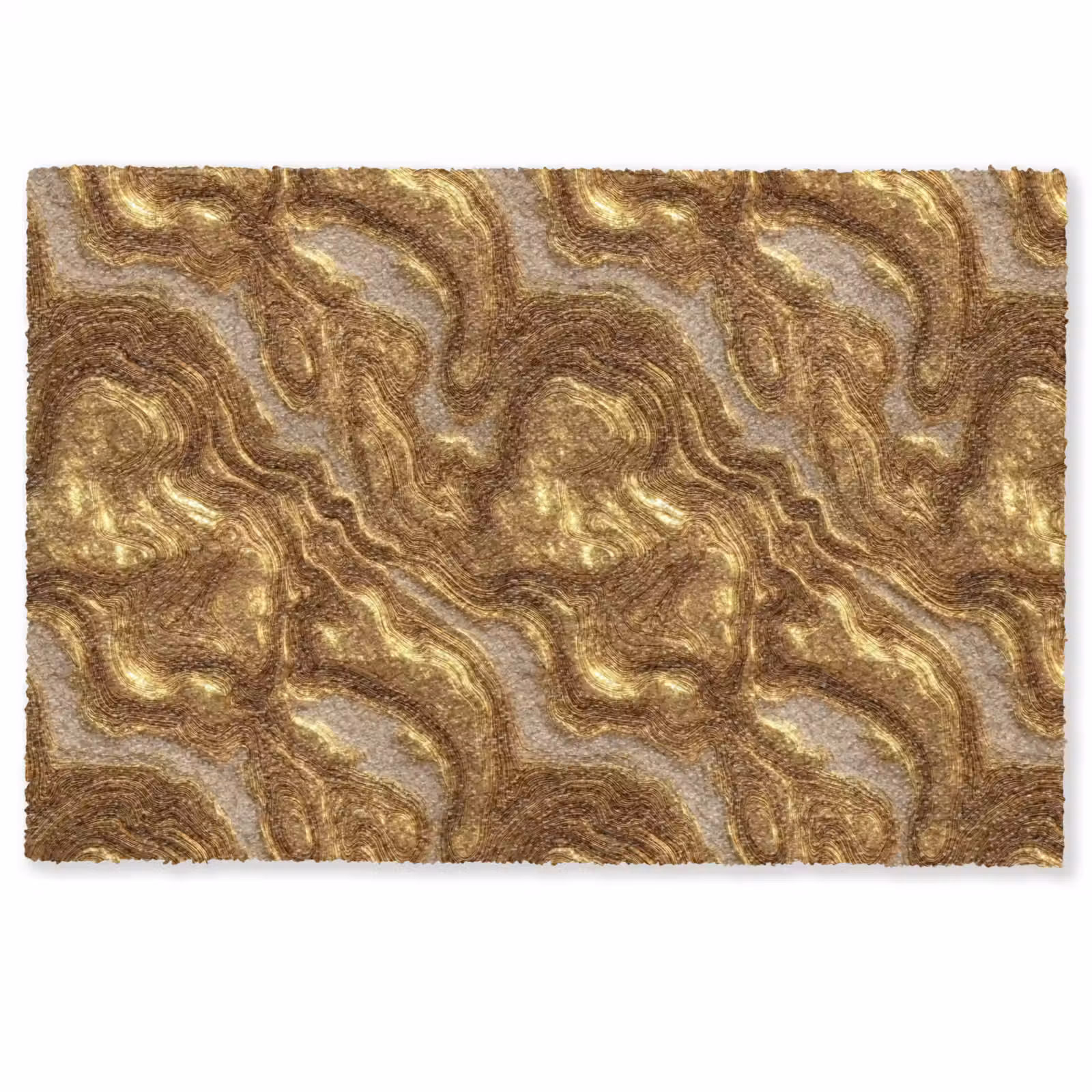 Deurmat - Golven - Organisch - Goud - Crème — 1