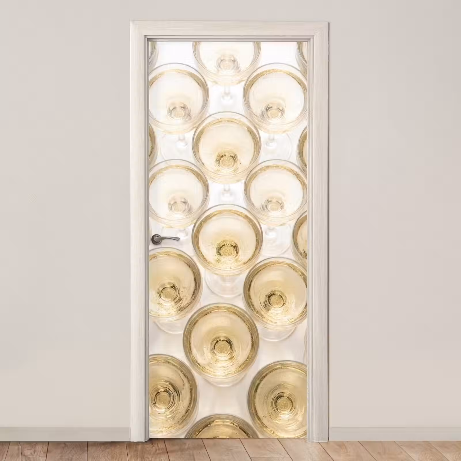 Deursticker - Drank - Glazen - Feest - Goud — 1