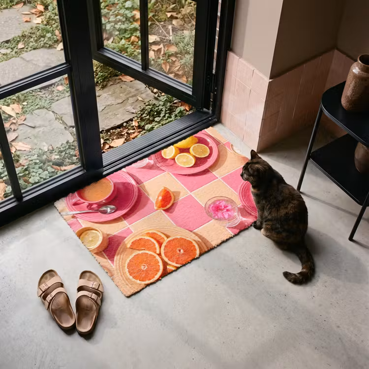 Deurmat - Eten - Citrusvruchten - Stillevens - Roze - Oranje — 2