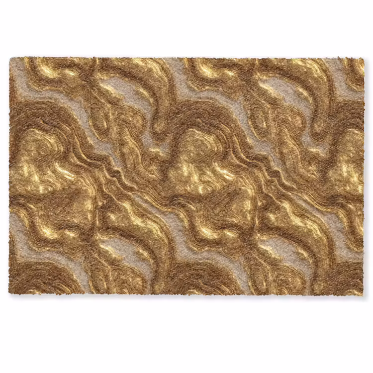 Deurmat - Golven - Organisch - Goud - Crème — 1