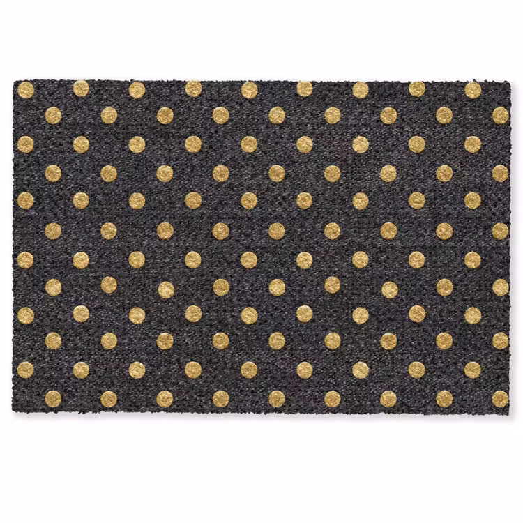 Deurmat - Polka Dot - Stippen - Goud - Zwart — 1