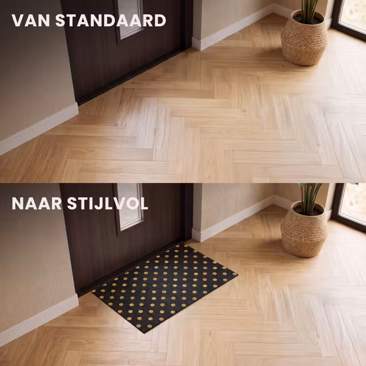 Deurmat - Polka Dot - Stippen - Goud - Zwart — 3
