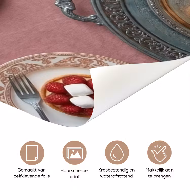 Deursticker - Dessert - Taart - Gebak - Zoet - Roze — 3