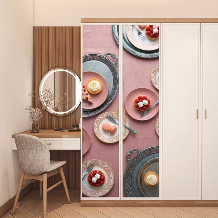 Deursticker - Dessert - Taart - Gebak - Zoet - Roze — 5