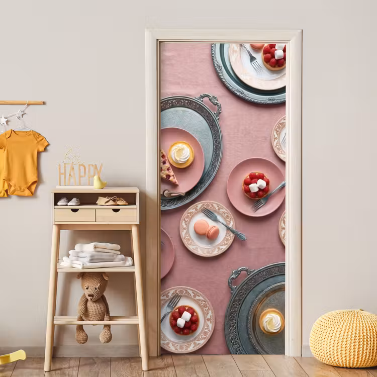 Deursticker - Dessert - Taart - Gebak - Zoet - Roze — 6