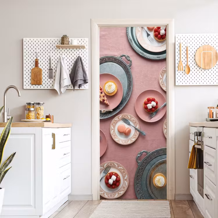 Deursticker - Dessert - Taart - Gebak - Zoet - Roze — 7