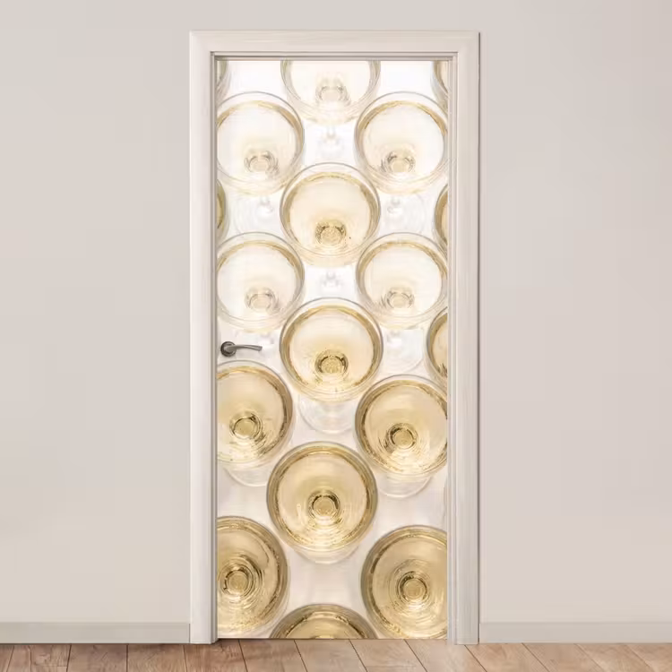 Deursticker - Drank - Glazen - Feest - Goud — 1