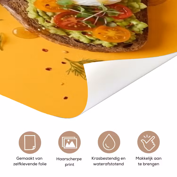Deursticker - Eten - Brood - Ontbijt - Modern - Kleurrijk — 3