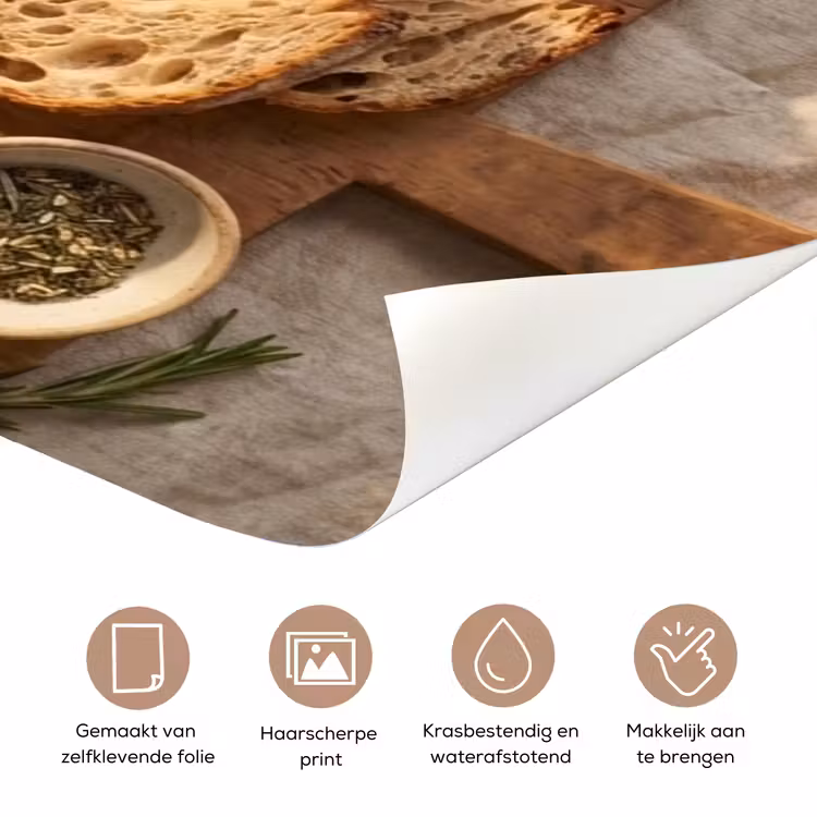 Deursticker - Eten - Ontbijt - Hout - Rustiek - Geel — 3