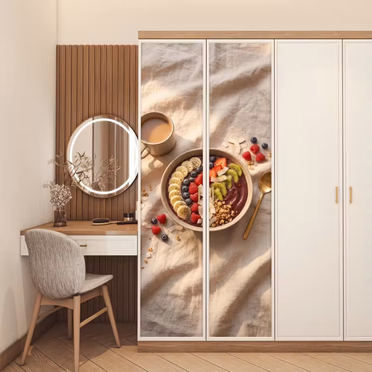 Deursticker - Eten - Ontbijtkom - Fruit - Gezond - Kleurrijk — 5