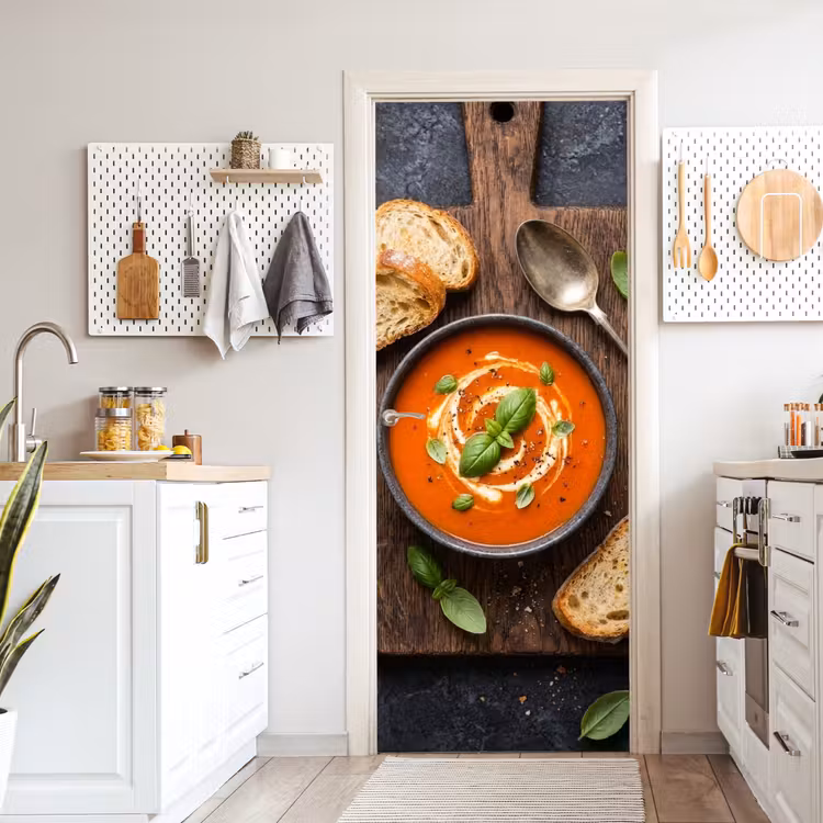 Deursticker - Eten - Soep - Basilicum - Rustiek - Rood — 7
