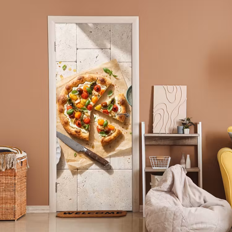 Deursticker - Eten - Tomaten - Basilicum - Maaltijd - Vers — 2