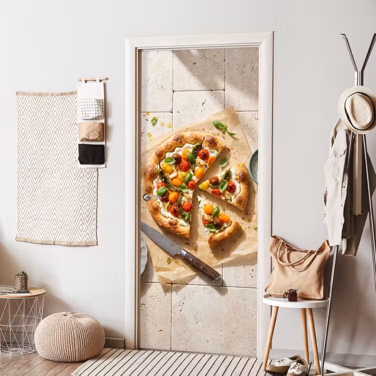 Deursticker - Eten - Tomaten - Basilicum - Maaltijd - Vers — 8