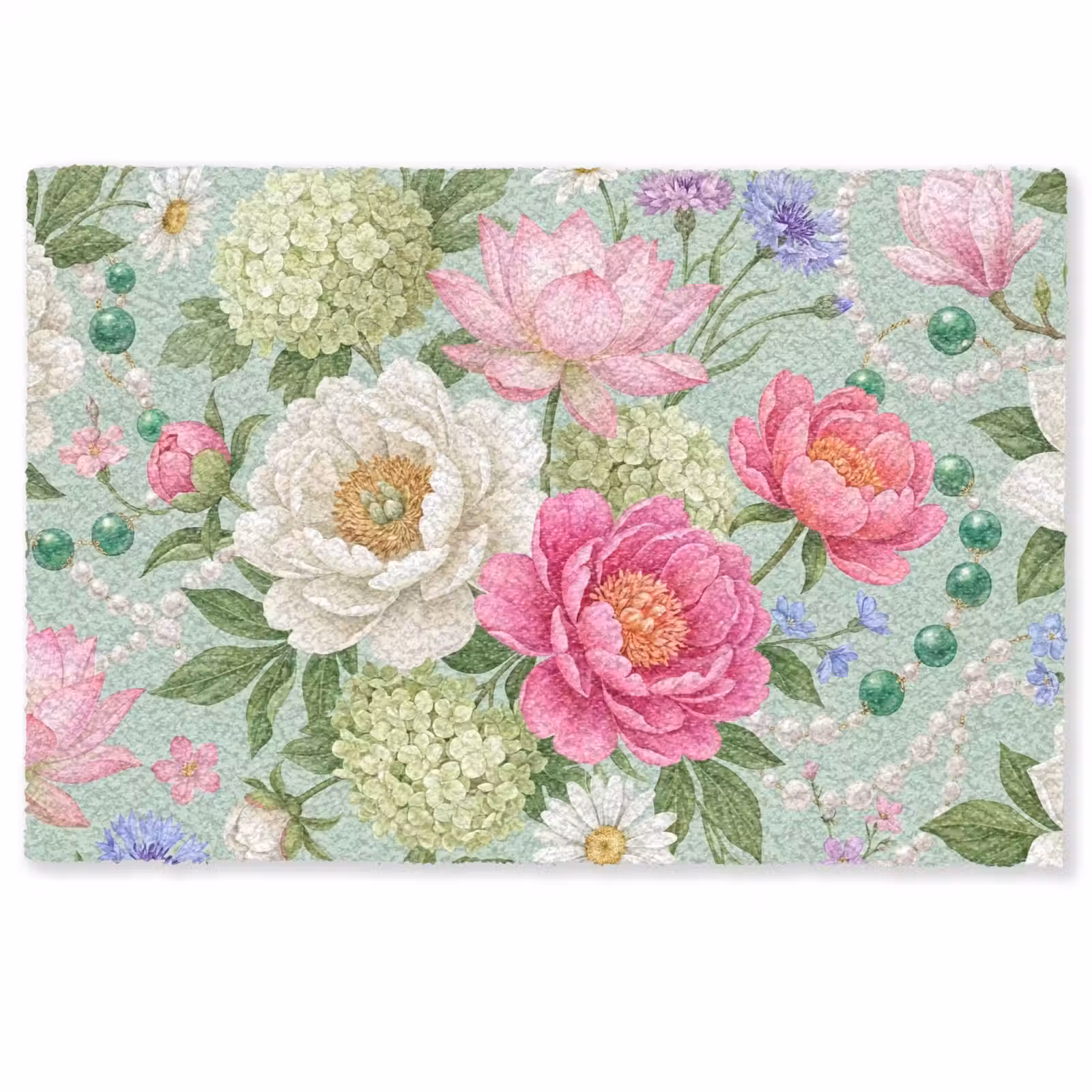 Deurmat - Bloemen - Patroon - Botanisch - Groen — 1