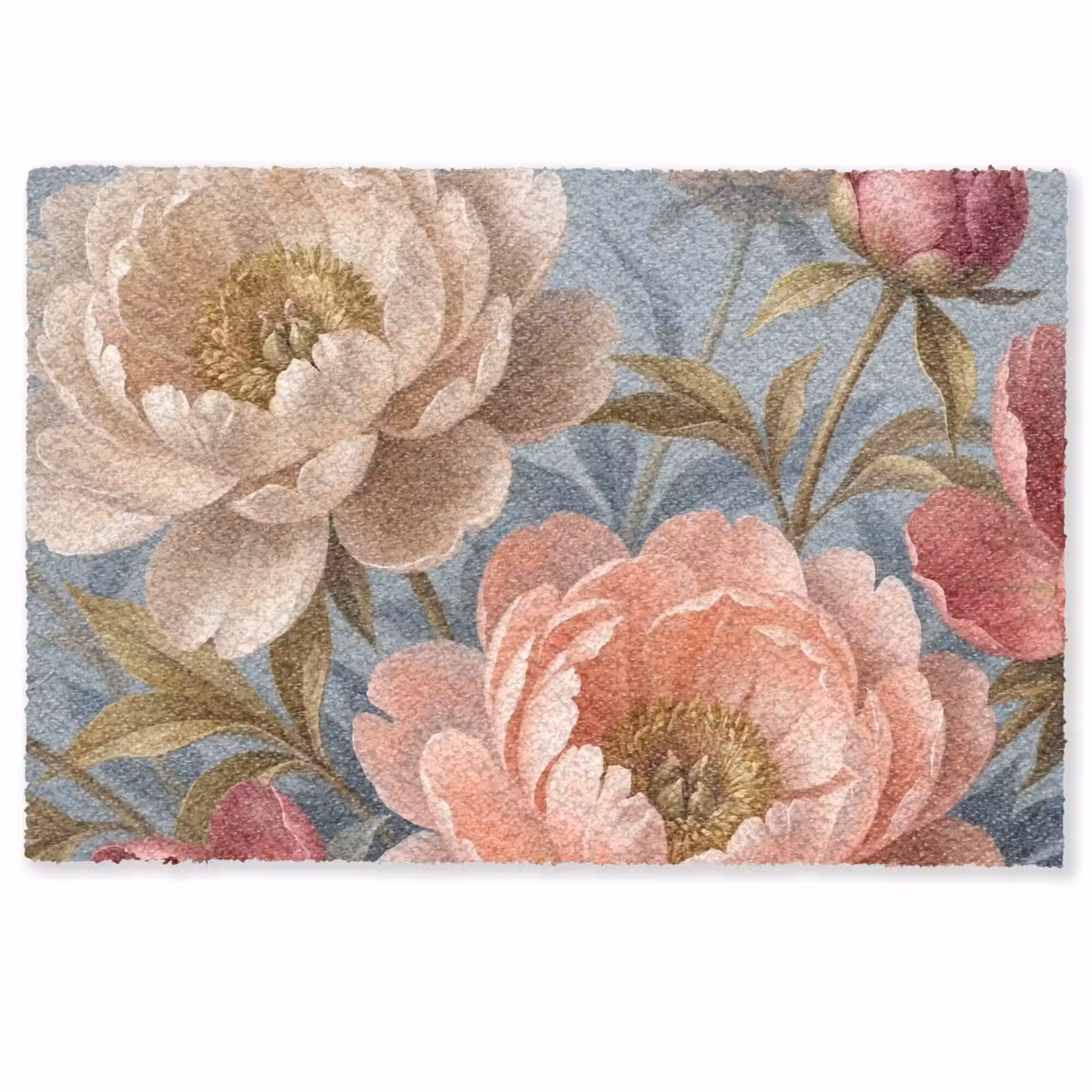 Deurmat - Bloemen - Roze - Beige - Modern - Natuur — 1