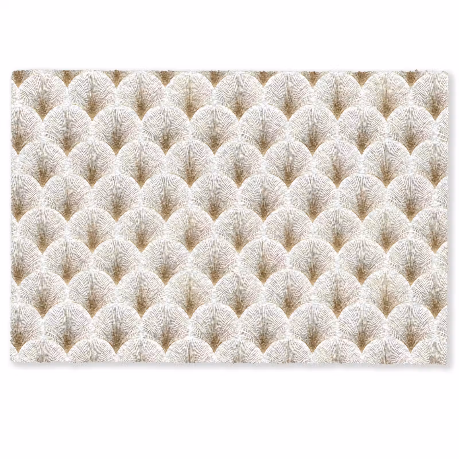 Deurmat - Waaiers - Art Deco - Elegant - Goud - Wit — 1