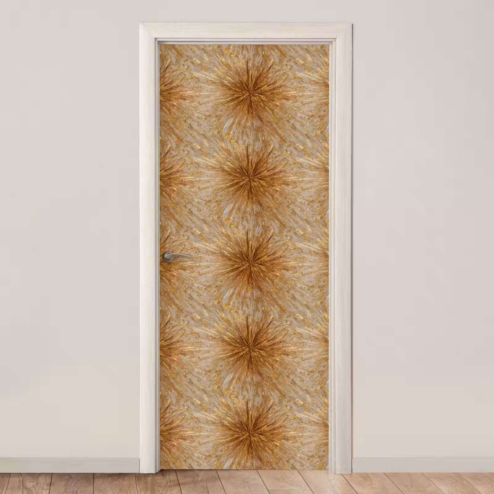 Deursticker - Explosie - Abstract - Goud - Wit — 1