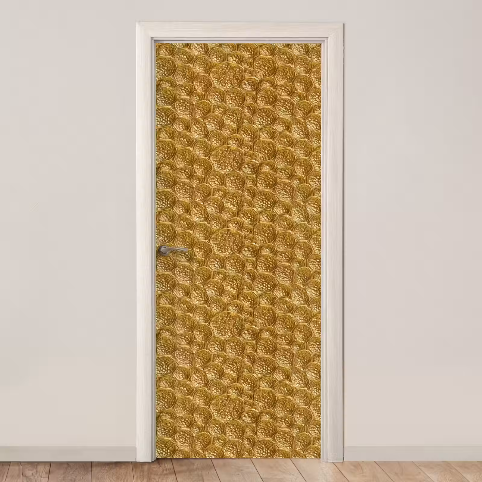 Deursticker - Gehamerd - Mozaïek - Antiek - Goud — 1