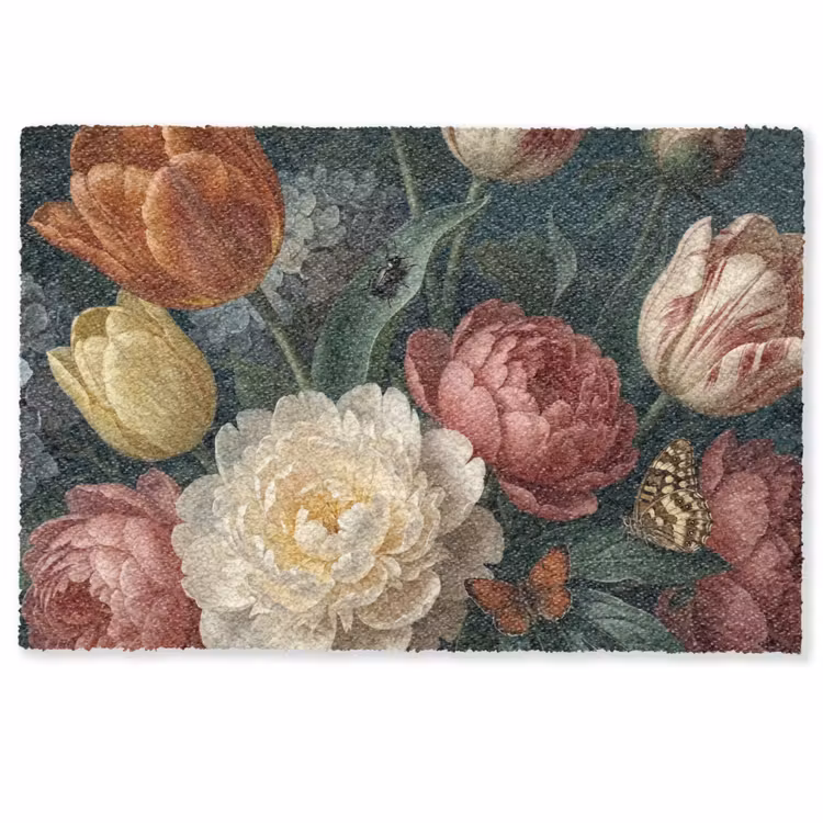 Deurmat - Bloemen - Boeket - Natuur - Klassiek - Donker — 1