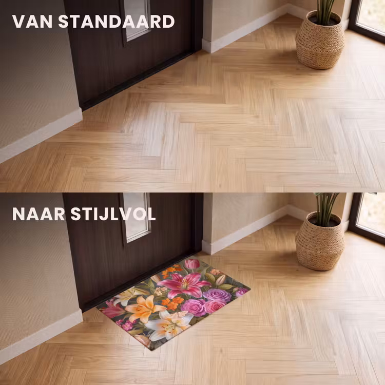 Deurmat - Bloemen - Boeket - Natuur - Kleurrijk - Modern — 3