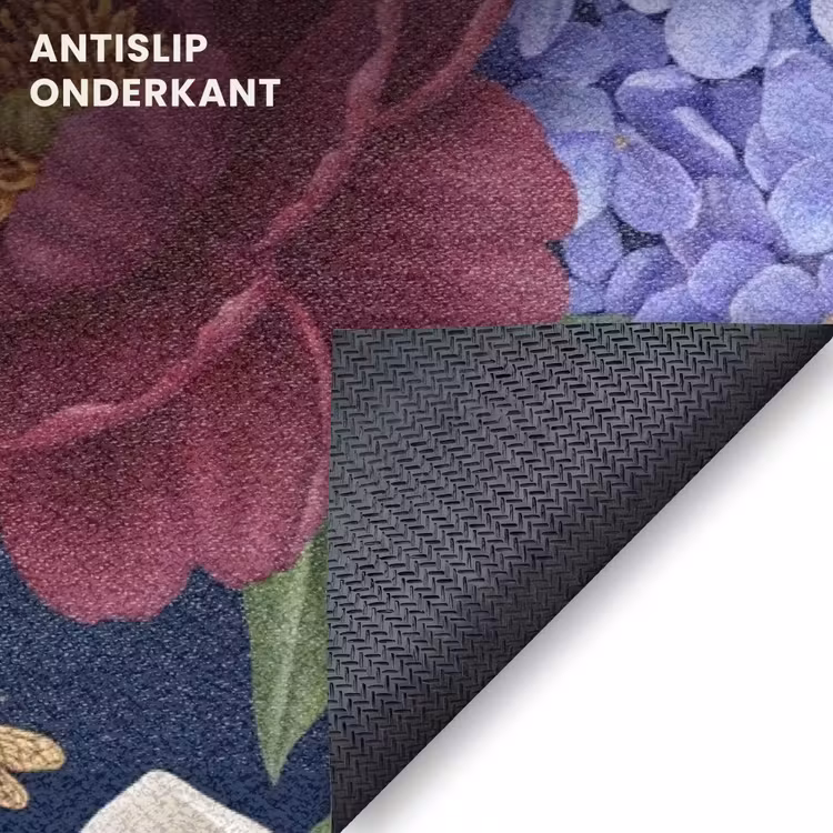 Deurmat - Bloemen - Parels - Decoratie - Modern - Blauw — 6