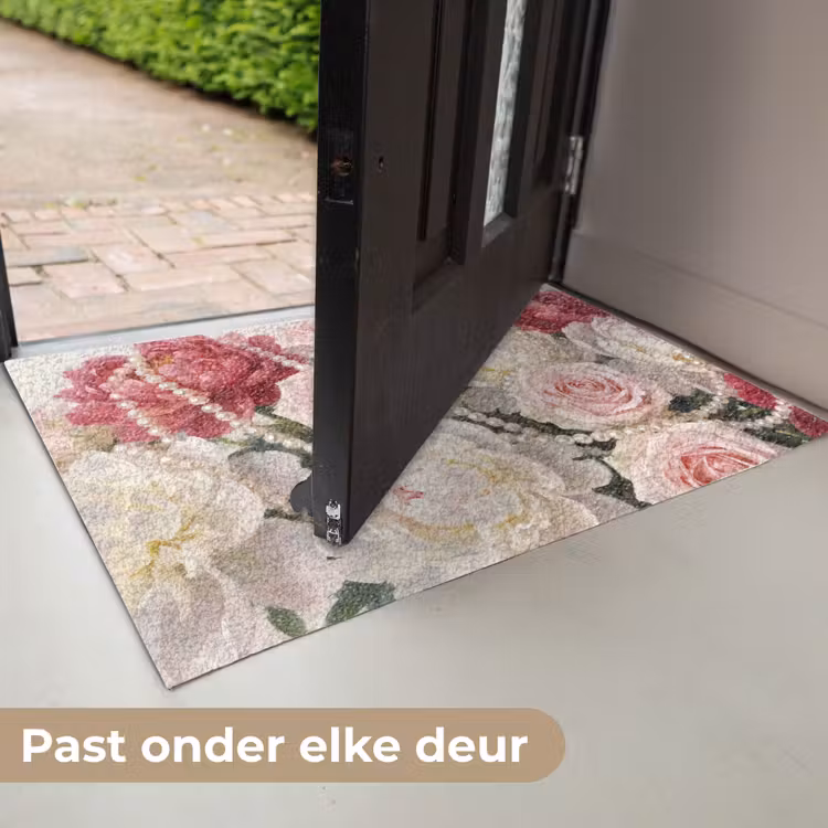 Deurmat - Bloemen - Parels - Romantiek - Klassiek - Roze — 7