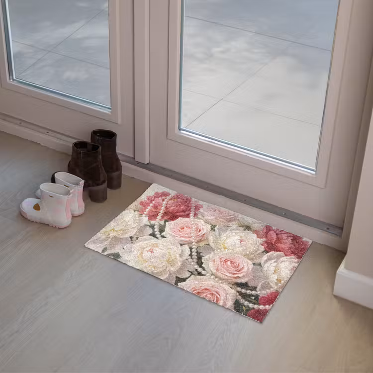 Deurmat - Bloemen - Parels - Romantiek - Klassiek - Roze — 8