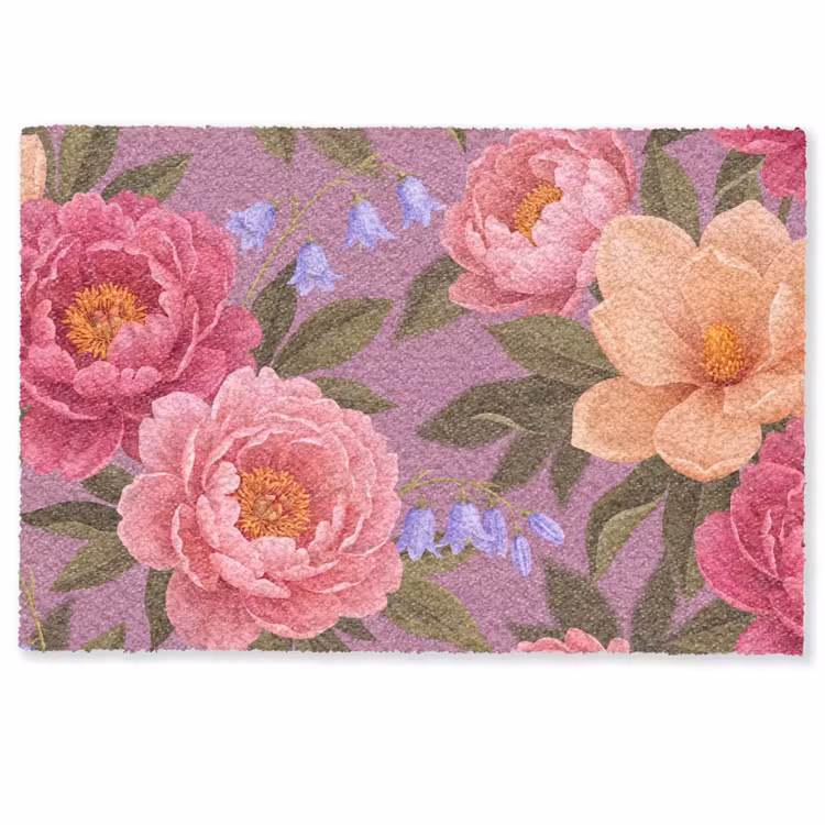 Deurmat - Bloemen - Patroon - Illustratie - Roze — 1