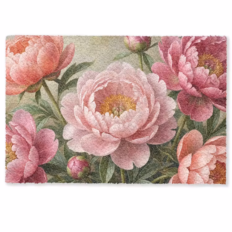 Deurmat - Bloemen - Roze - Klassiek - Gedetailleerd - Natuur — 1