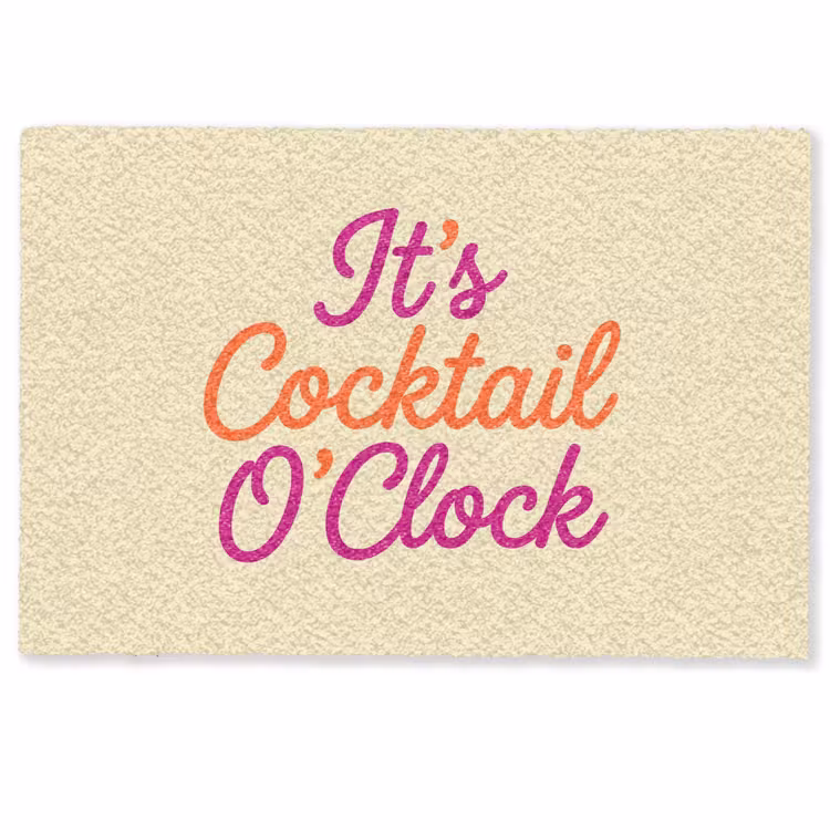 Deurmat - Cocktail O'Clock - Geel - Retro — 1