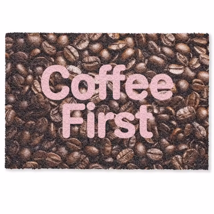 Deurmat - Coffee First - Koffiebonen - Roze — 1
