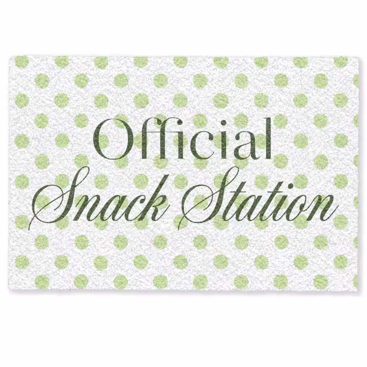 Deurmat - Snack Station - Groen - Stippen — 1