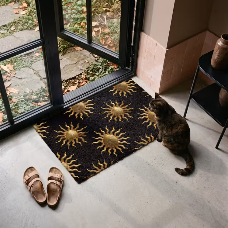 Deurmat - Zon - Patroon - Luxe - Goud - Zwart — 2