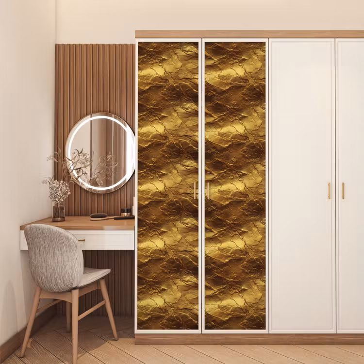 Deursticker - Bladgoud - Textuur - Goud — 5