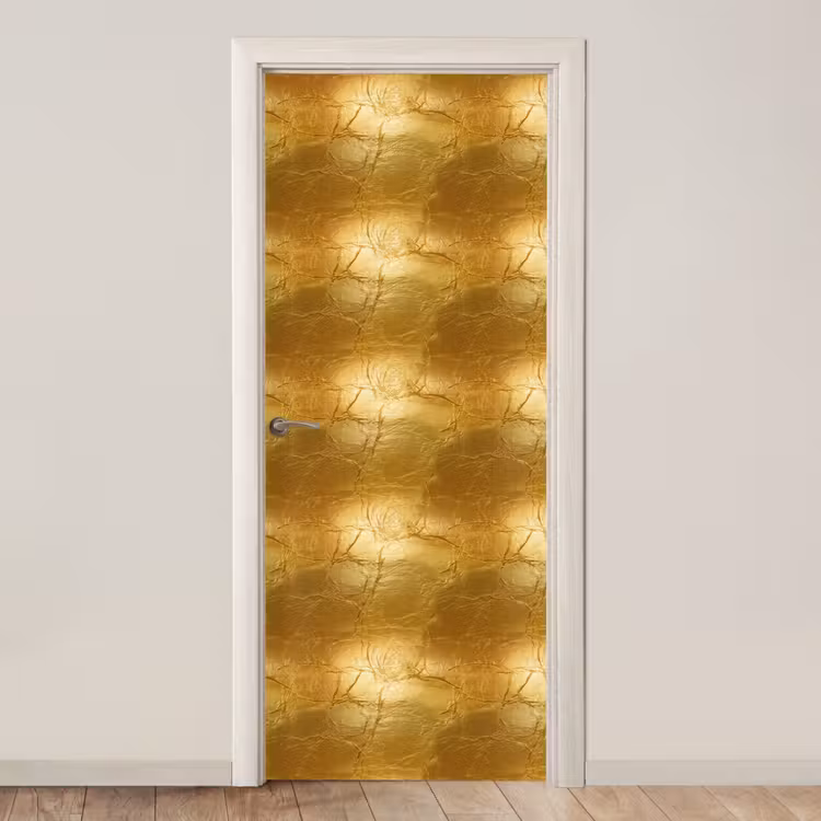 Deursticker - Bladgoud - Vintage - Textuur - Warm Goud — 1
