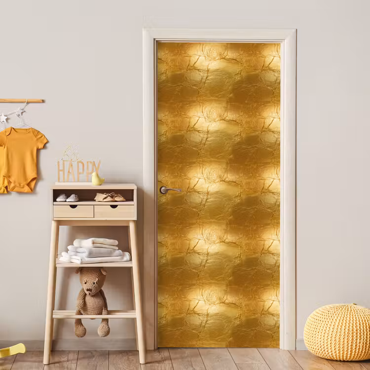 Deursticker - Bladgoud - Vintage - Textuur - Warm Goud — 6