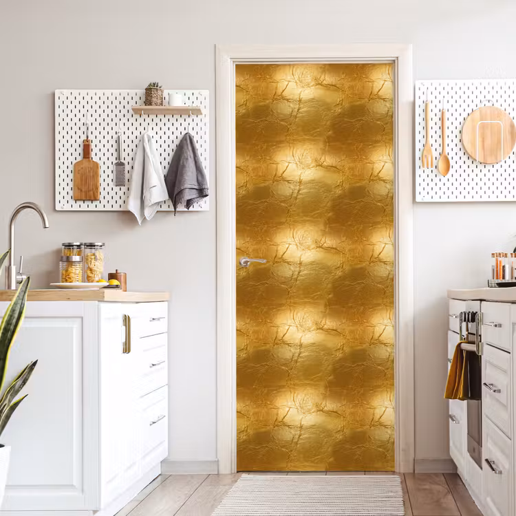 Deursticker - Bladgoud - Vintage - Textuur - Warm Goud — 7