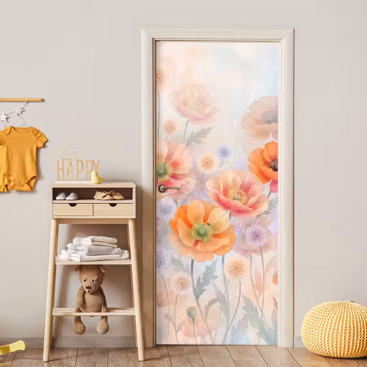 Deursticker - Bloemen - Aquarel - Natuur - Modern - Kleurrijk — 6