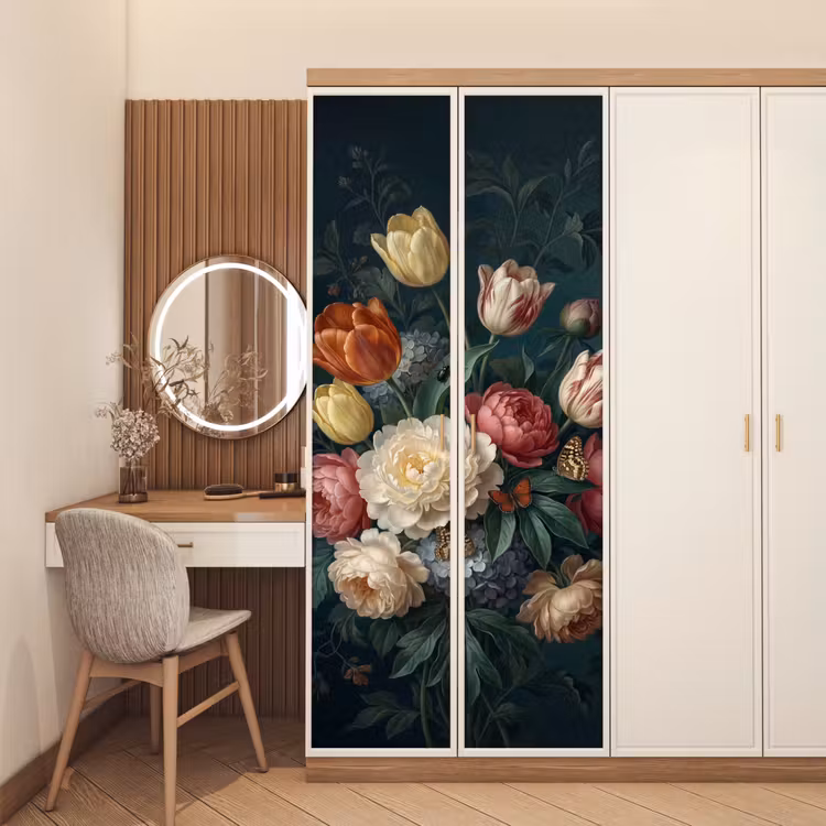Deursticker - Bloemen - Boeket - Natuur - Klassiek - Donker — 5
