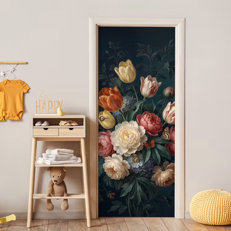 Deursticker - Bloemen - Boeket - Natuur - Klassiek - Donker — 6