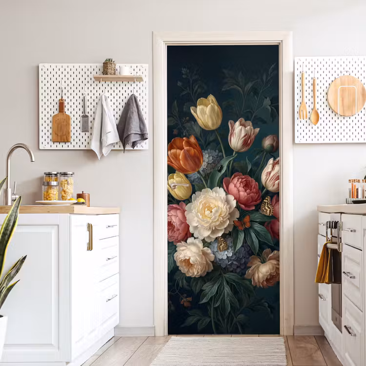 Deursticker - Bloemen - Boeket - Natuur - Klassiek - Donker — 7